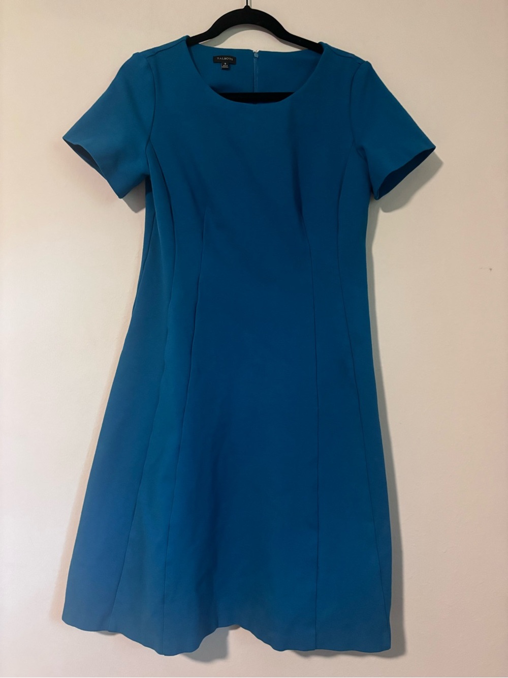 Talbots - Teal Short-Sleeve Midi Dress - size 8 stretch